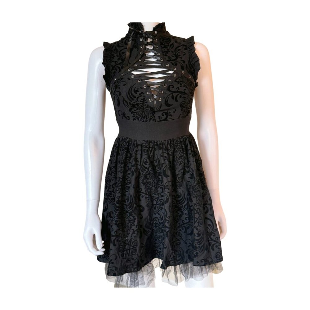 Killstar Gothic Lace-Up Mini Dress – XS – Like New - Picture 2 of 9